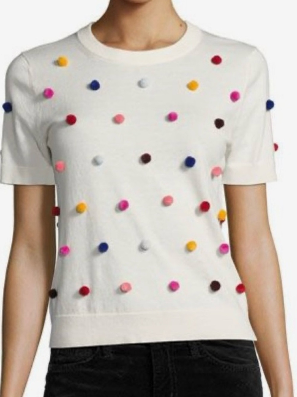 kate spade cream/white knit top
